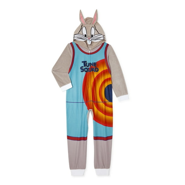 Space Jam Space Jam Exclusive Boys Hooded Union Suit Pajama, Sizes 4