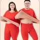thumbnail image 4 of Nuevo traje de cuello redondo cálido y grueso con forro polar para hombre y mujer, conjunto de pantalones y abrigo de lana de talla grande cálido para invierno, 4 of 5