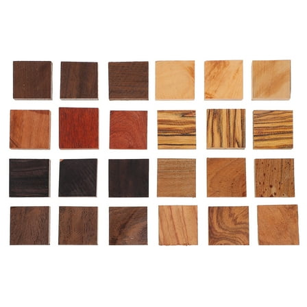 ToyKAKA 24Pcs Wood Material Assorted Color DIY Blocks for Carving and Ring Making