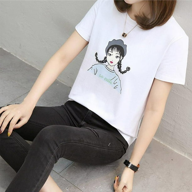 Daxin Short Sleeved T Shirt Female Summer Dress New Loose Student Half Sleeved Shirt Ladies T Shirt Wholesale Walmart Com Walmart Com