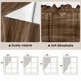 thumbnail image 5 of Brown Wood Grain Swag Curtains for Kitchen/Bedroom/Living Room, Retro Farmhouse Wooden Plank Scalloped Curtains 63 Inch Long, Rod Pocket Window Swag Topper Curtains Valances 2 Panels Set 36"x63", 5 of 8