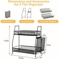 thumbnail image 6 of Bathroom Organizer with Basket, 2-Tier Bathroom Tray for Countertop Storage Shelf, Bathroom Counter Organizer, Vanity Organizer and Storage Kitchen Counter Organizers Spice Rack, 6 of 12
