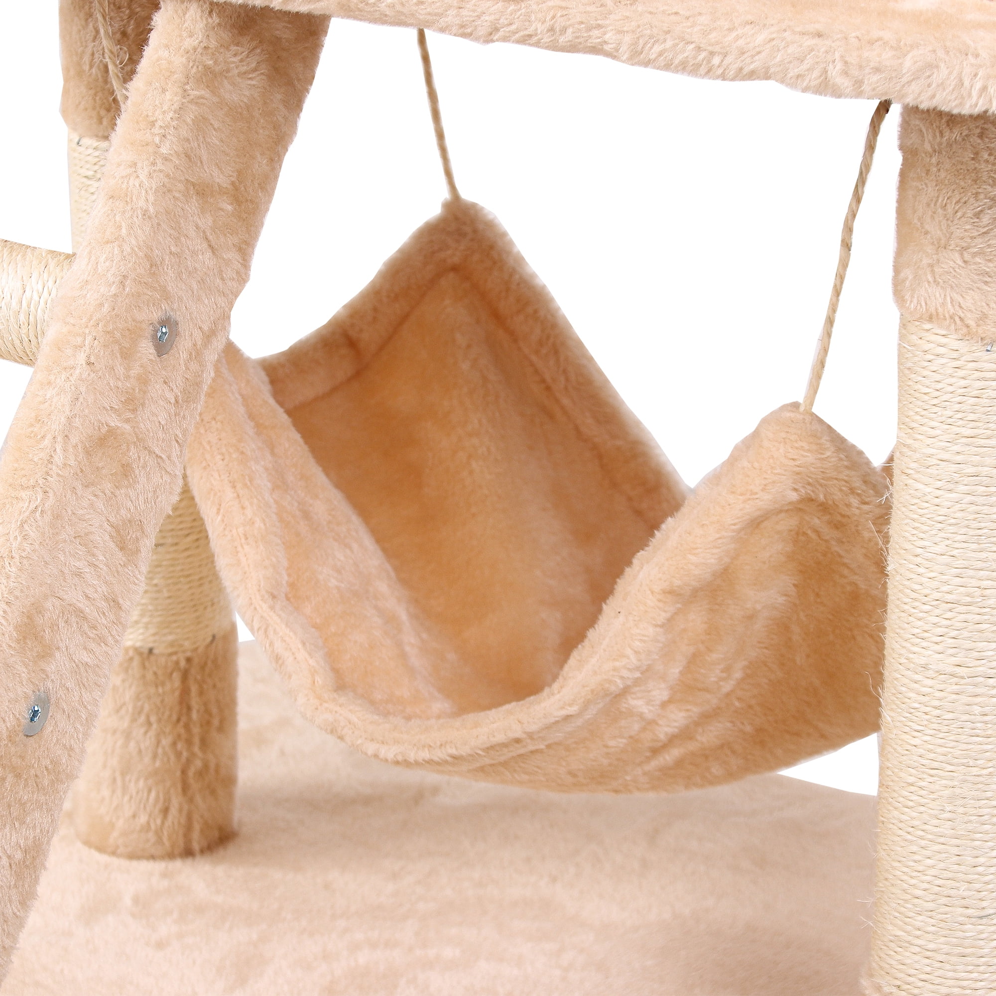 Pefilos 55" Cat Tree Furniture Cat Condo for Large Cats, Indoor Cat Tree Houses with Hammock, Kittens Tower for Adult Cats and Pets, Beige Pefilos 55" Cat Tree Furniture Cat Condo for Large Cats, Indoor Cat Tree Houses with Hammock, Kittens Tower for Adult Cats and Pets, Beige