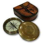 NauticalMart Antique Brass Compass Robert Frost Vintage Poem Engraved Navigation Compass