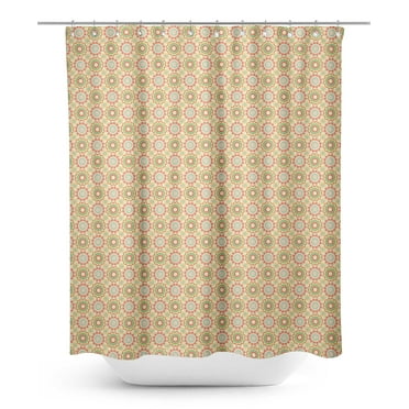S4Sassy Yellow Multicolor Mandala Waterproof Bathroom Shower Curtain With Roller Rings Hook-60 x 84 Inch