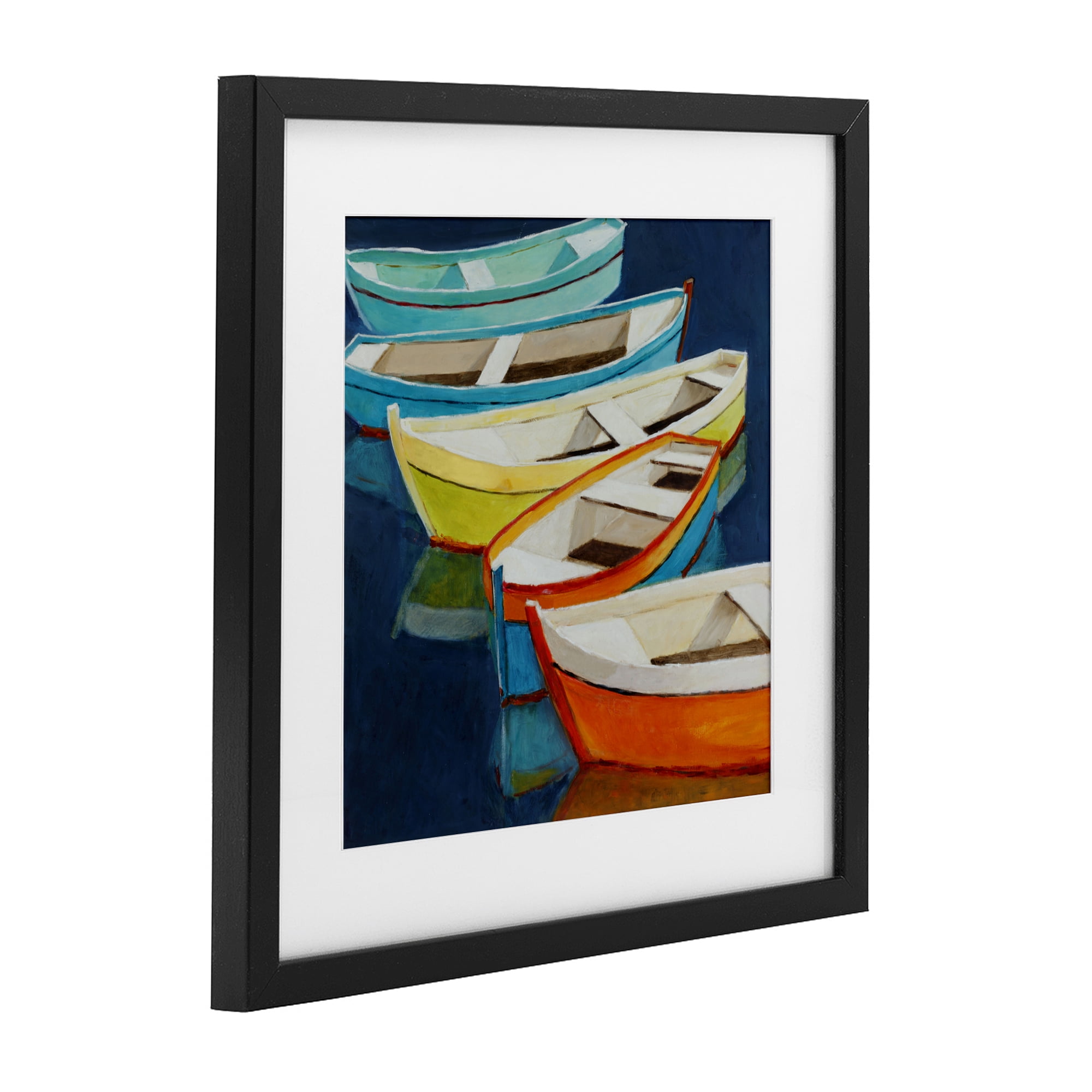 Stupell Industries Serene Rowboats in Summer Black Framed Print Under Glass, design by Lorenzo Collective