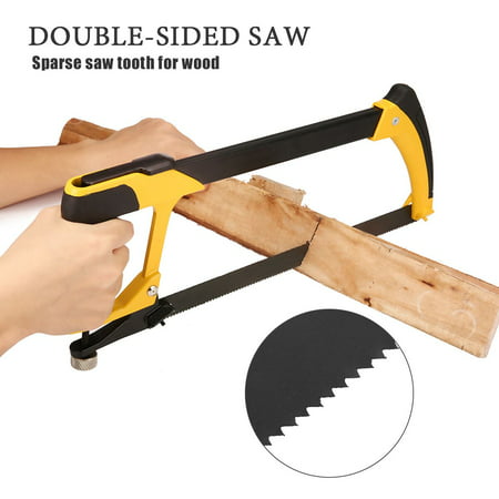 Hacksaw Pathonor Heavy Duty Upgraded, Blade 12inch/30cm(16Inch/40cm) 4 Blades for Kitchen, Garden, Glass,Tile, Wood, Metal, Plastic and Ceramic, Yellow and Black (Best Hacksaw Blade For Steel)