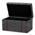 thumbnail image 3 of Bowery Hill Transitional Grey Fabric Upholstered Storage Trunk Ottoman, 3 of 11