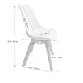 thumbnail image 3 of Set dos piezas silla para comedor color blanco en PP con patas de madera con asiento tapizado en material PU Acolchonado Euroluce Contemporary Design Estilo Eames, 3 of 4