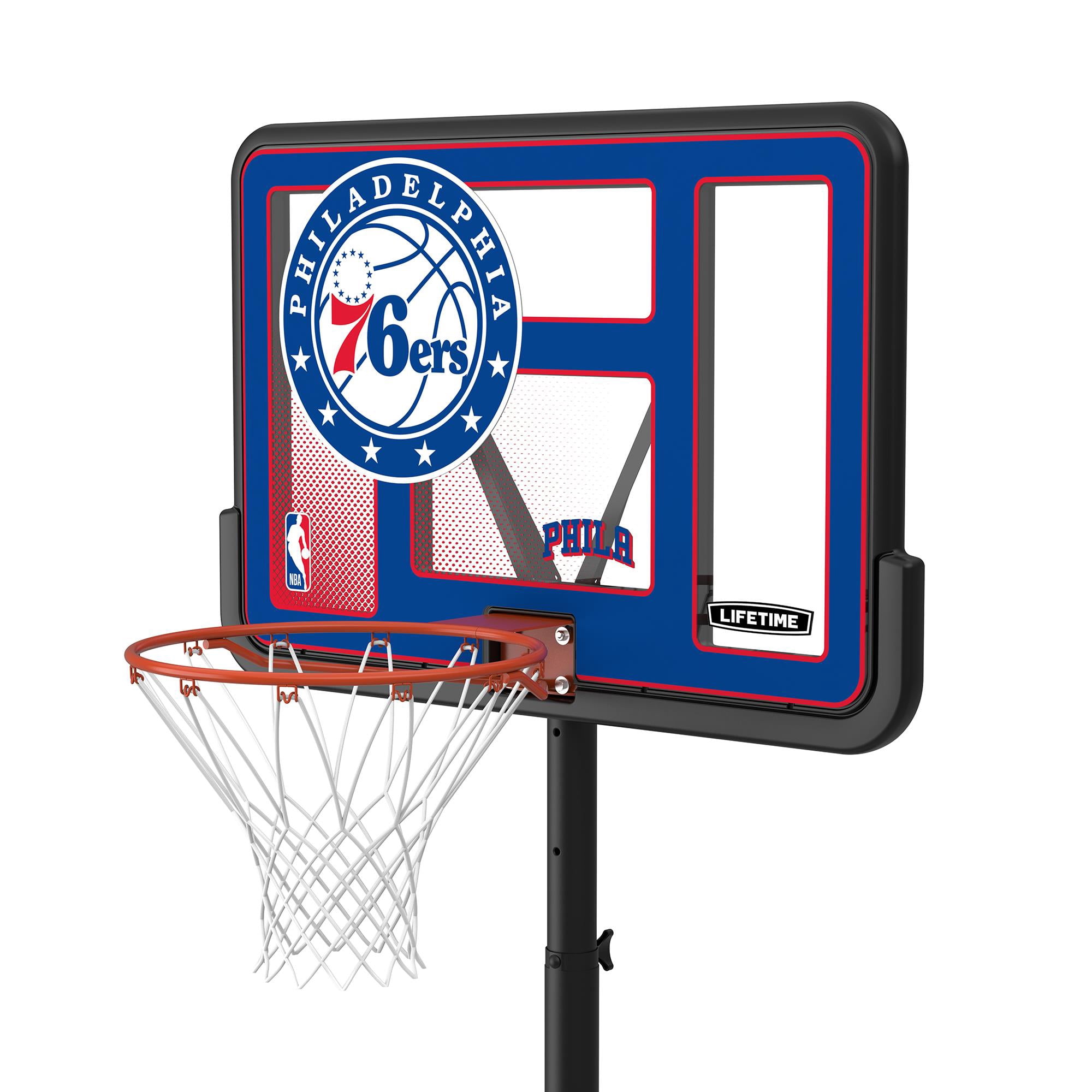 Lifetime NBA Philadelphia 76ers 44" Portable Basketball Hoop with Wheels - 7.5 to 10 Ft Adjustable Height