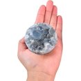 thumbnail image 2 of AMOYSTONE Celestite Energy Ball 2.4-2.8" | Feng Shui Wealth Orb with Natural Crystal Formation, Display Rack, 2 of 7