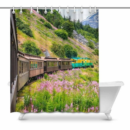 MKHERT White Pass & Yukon Route Railroad in Skagway Alaska USA Home Decor Waterproof Polyester Bathroom Shower Curtain Bath 66x72