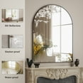 thumbnail image 3 of BEAUTYPEAK 30"x 40" Bathroom Mirror Wall Vanity Arched Mirror, Black, 3 of 8