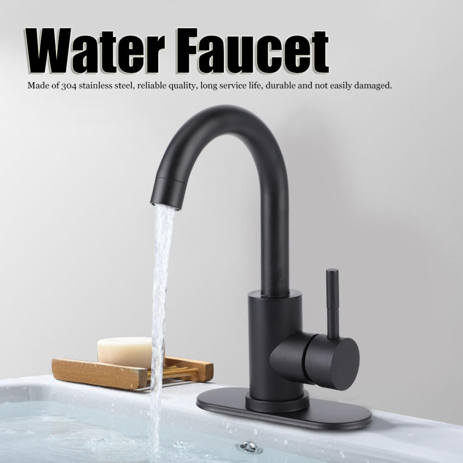 Hot and Cold Bathroom Sink Faucet SUS 304 Stainless Steel Vanity Sink Faucet Tap 