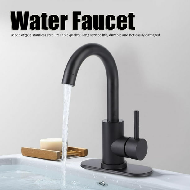 Garosa Bath Accessories Sink Parts Stainless Steel Hot And Cold Faucet Farmhouse Bathroom Kitchen Us Standard Matte Black Faucet Walmart Com Walmart Com