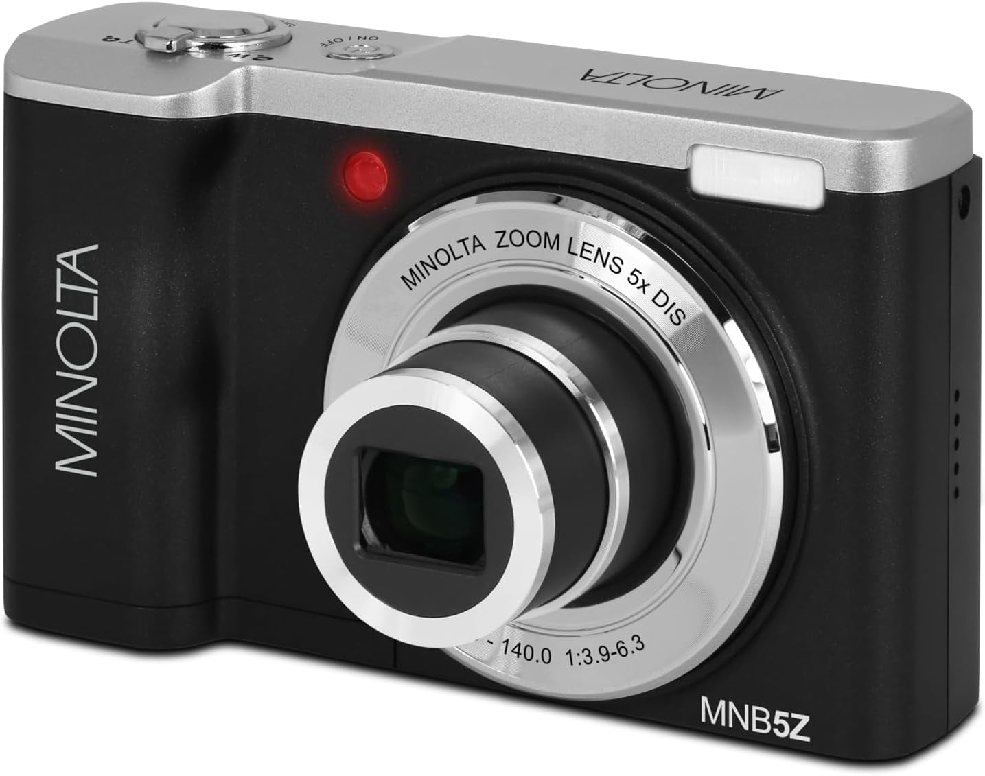 Minolta MNB5Z 56MP Dual Lens Point & Shoot Digital Camera with 5X Optical Zoom & 5K Ultra HD Video Bundle With 64GB Memory Card + Vlogger Tripod + Bag + Cleaning Kit + More Accessories (Black)
