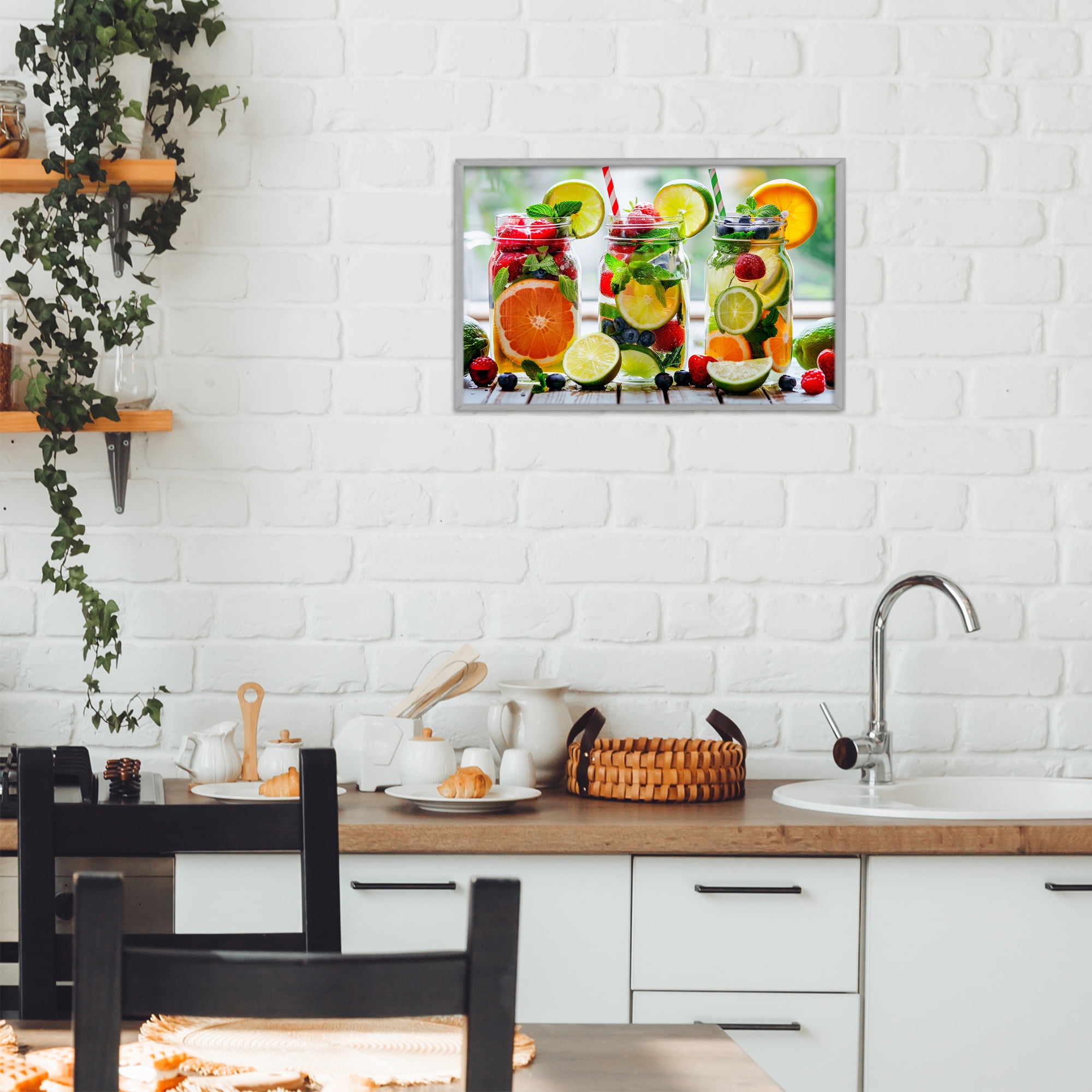 Stupell Industries Vibrant Citrus & Berry Infusion Gray Framed Giclee Art, design by Lazar Studio