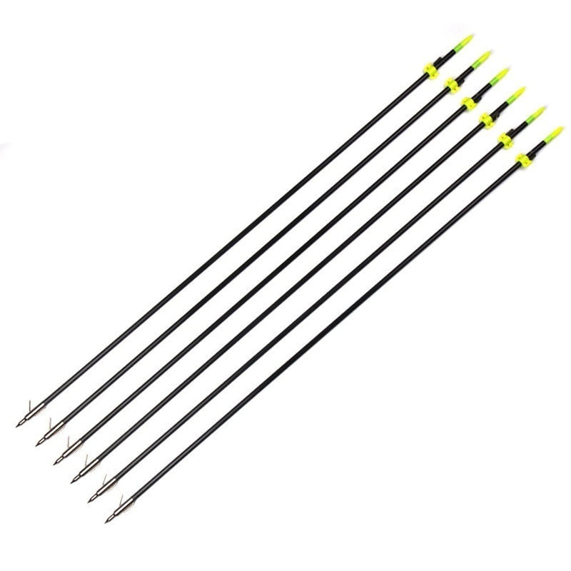 6Pcs 35" Bow Fishing Arrow Fiberglass Arrows Hunting Compound/Recurve Bow Arrow 