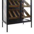 thumbnail image 5 of DecMode 24" x 67" Black Wood 15 Bottle Standing Wine Rack with Wine Glass Holders and Wood Accents, 1-Piece, 5 of 9