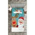 thumbnail image 3 of Ambesonne Santa Quilted Bedspread Set 2 Pcs, Rudolph Deer Greeting, Twin Size, Multicolor, 3 of 3