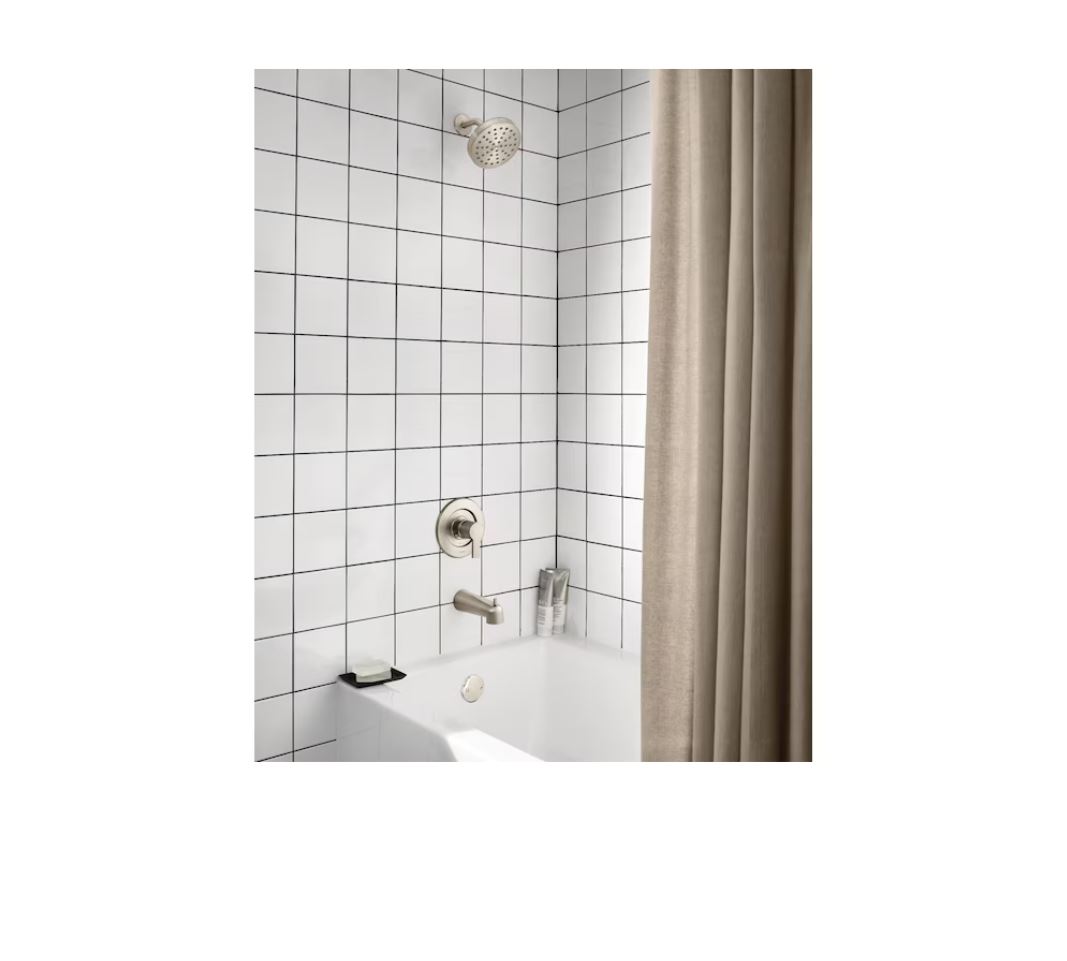 Moen Rinza Spot Resistant Nickel Single-Handle Posi-Temp Tub & Shower Faucet