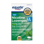 Equate Mint Flavor Mini Nicotine Lozenges, 2 mg, 108 count