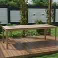 Queer Eye Palmer Outdoor Dining Table, Aluminum and Synthetic Wood, Tan