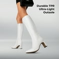 thumbnail image 5 of BURUDANI Women Chunky Block-Heel Square-Toe Knee-High Tall Boots Side-Zip Fashion Boots, 5 of 8