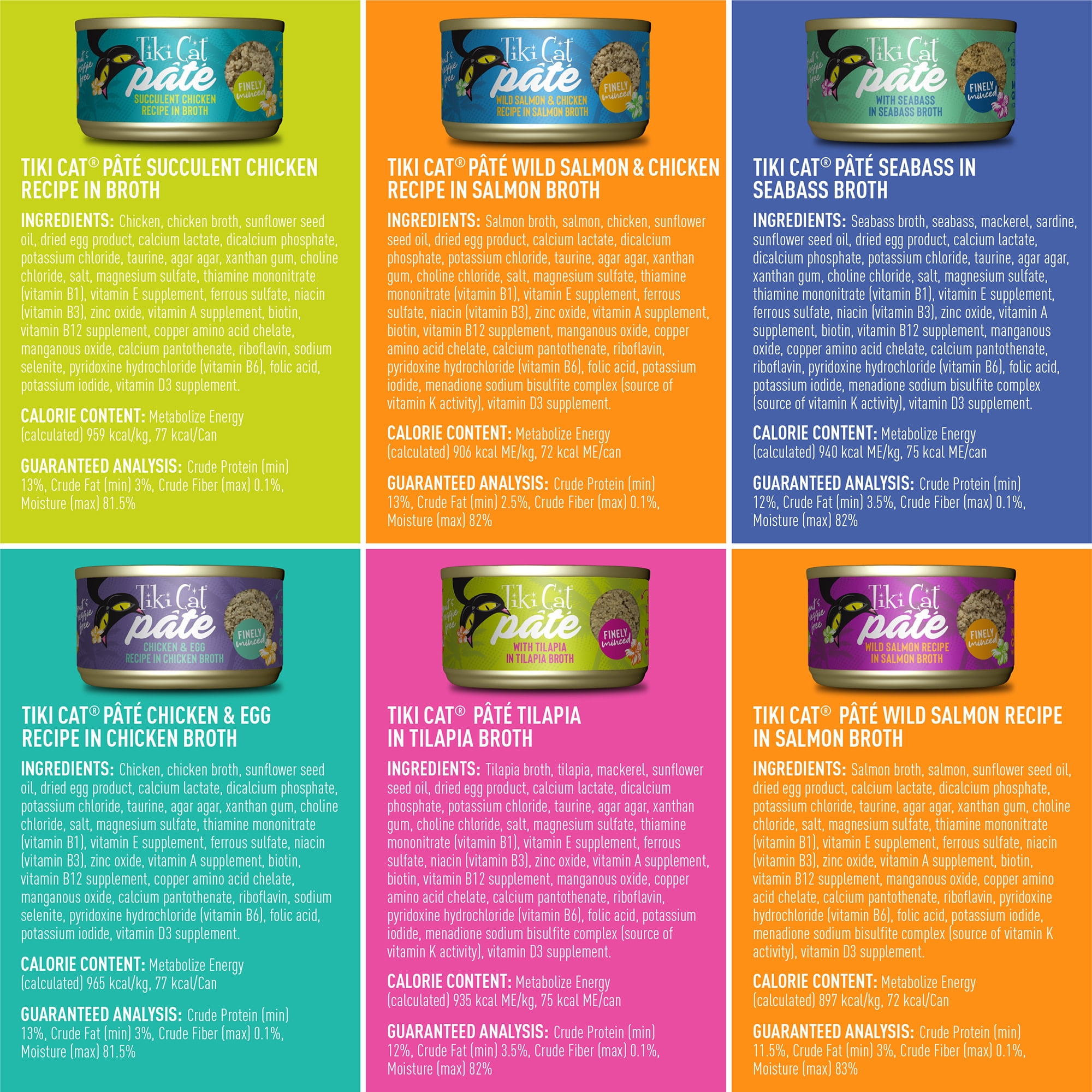Tiki Cat Luau Pate Wet Cat Food, Variety Pack, 2.8 oz. Can (12 Count)