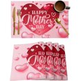 thumbnail image 2 of Love Heart Placemats Set of 6, Washable Woven Burlap Cloth Fabric Placemat for Square/Rectangle/Round/Oval Dining Table, Easy Clean Place Mats for Toddlers, Kids Best Mom Happy Mother''s Day, 2 of 6