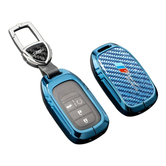 for Honda Key Fob Cover with Keychain,Real Carbon Fiber Zinc Alloy Protection Key Case Compatible with 2022 2023 Accord Civic HR-V CR-V Pilot Sport SI EX EX-L Touring Key shell Accessories