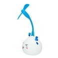 thumbnail image 3 of Lightahead Mini Dual Function USB Fan + USB LED Light Lamp Portable Flexible Inter-Changeable with Cat shaped lamp base, BLUE, 3 of 3