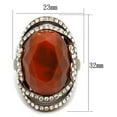 thumbnail image 2 of Luxe Jewelry Designs Women's Coffee Light Ion Plated Stainless Steel Ring with Orange Synthetic, 2 of 4
