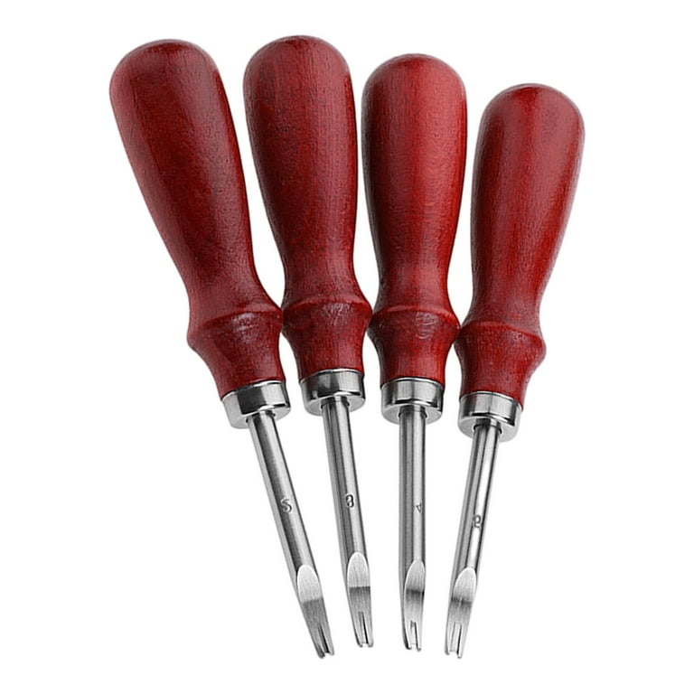 4 Sizes Leather Edge Beveler Leather Edge Skiving Wood Handle Leather Tools For Diy Leather Craft 1 Mm 1 14mm 1 6 Mm