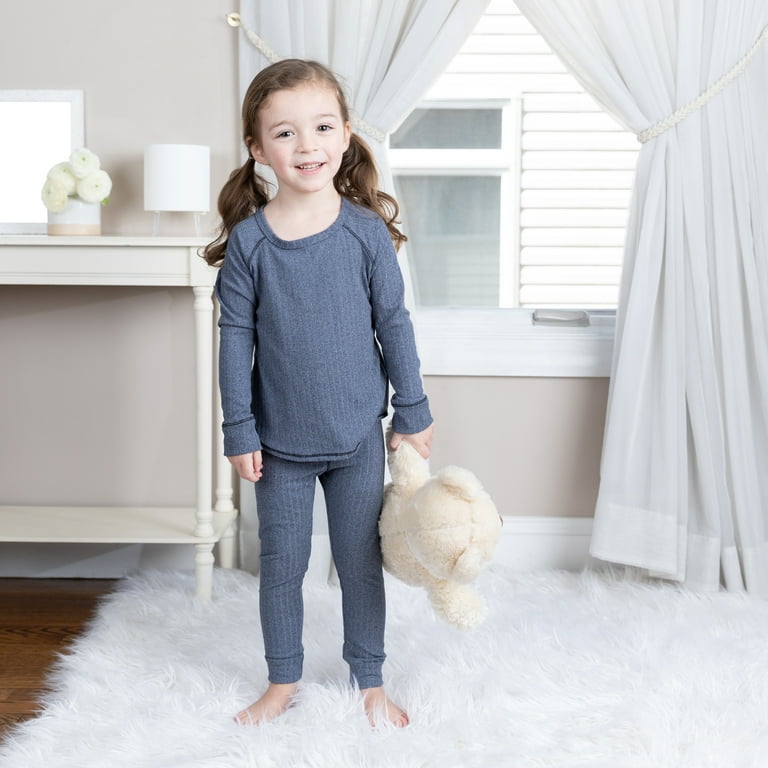 RIA OLLIE Kids Girls Boys Soft Ribbed Knit Sleepwear Pajamas