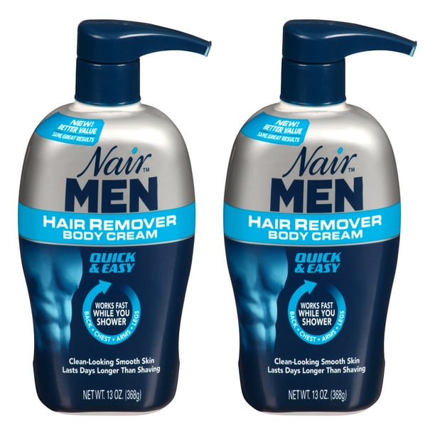 2 Pack Nair Men Hair Removal Body Cream 13 oz (368 g) Each
