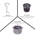 thumbnail image 4 of Matte Black 4 in. Square Shower Drain, Geometric Square Grate, 304 Stainless Steel, Debris Basket Included, 4 of 12
