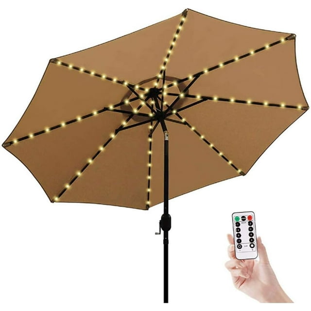 Patio Umbrella Lights, 104 LEDs String Lights for Parasol, 8 Fairy Modes with Remote Control Decoration Balcony, Garden, Terrace