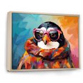 thumbnail image 2 of Designart "Penguin in Pop Art With Sunglasses" Animals Framed Wall Art - Modern Red Penguin Bedroom Framed Canvas Wall Art, 2 of 6