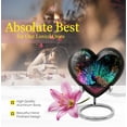 thumbnail image 5 of Rainbow Peacock Urn - Heart Shaped Cremation Urn Human Ashes - Urns For Men Ashes Adult Male - Large Urn For Human Ashes Adult - Burial Urns For Adult Human Ashes - Human Remains Urns (Size -8inch), 5 of 5