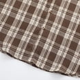 thumbnail image 6 of Tmtolofot Long Sleeve Shirts for Men Plaid Stand Collar Button Down Blouses Vintage Regular Fit T-Shirt Business Casual Outfits Basic Overshirt Jacket Going Out Tops 2026 Spring Fall Outfit|Brown|XL, 6 of 9