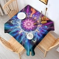 thumbnail image 2 of Colorful Tie Dye Flame Flower Pattern Square Tablecloth,Waterproof Square Table Cover,Wipeable Spillproof Washable Table Cover for Home Kitchen Party Decor 42"X42"(107x107cm), 2 of 6