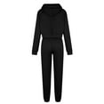 thumbnail image 4 of BXINGOHAI Women 2 Piece Outfits Hoodie Sweatsuits Set Sweatpants Long Sleeve Sweatshirt Matching Joggers Tracksuit Sets Today Sales Black,S, 4 of 6