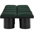 thumbnail image 4 of Meridian Furniture Pavilion Green Boucle Fabric Bench, 4 of 13