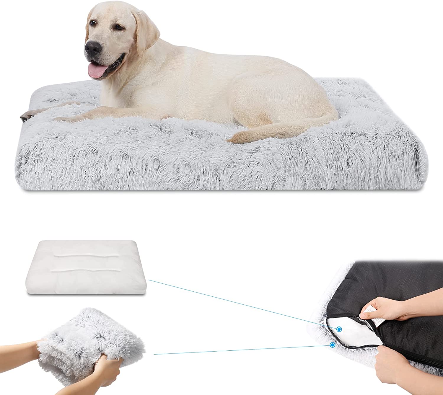 Patiofeel Dog Bed, 29 "x 18 ", Plush NonSlip Dog Beds for Large Dogs