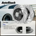 thumbnail image 3 of AutoShack Rear Vented Drilled & Slotted E-Coated Brake Rotors 2-PC Set Replacement for 2000-2005 Ford Excursion 1999-2004 Ford F-250 Super Duty ShadowGuard 12.83" (325.8 mm), 3 of 5