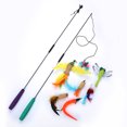thumbnail image 3 of IKemiter Feather Teaser Cat Toy 2PCS Wand 7PCS Replacement Teaser Interactive Catcher Teaser and Funny Exercise for Kitten or, 3 of 6