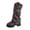 Brown_038, variant on Women's Fall Winter Round Toe Platform Mid Calf Boots, Slouchy Pants Shaft Side Zipper Thick Sole Long Boots Brown 8(EU-40)