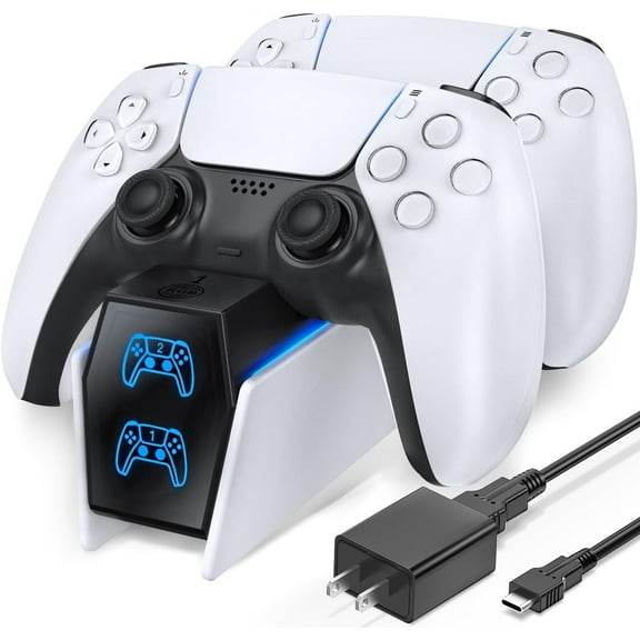 PS5 Controller Charger Station, OIVO Charging Dock for PS5 Dualsense & Edge Controller with Fast Charging AC Adapter