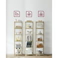 thumbnail image 2 of Gold Bookshelf, 6-Tier Bookcase Slim Storage Shelving for Home, Display Organizer Rack, 2 of 6
